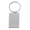 50pcs/lot High Polished Blank Rectangle Stainless Steel Keychain Engravable Solid Dog Tag Keyring Factory Price Wholesale