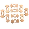 10PCS Beech Wooden Batman Teether Unfinished Wood Animal Food Grade Baby Wood Ring Teether DIY Nursing Necklace Charms Pendant