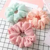 11 color Women Girls Solid Color Chiffon Cloth Elastic Ring Hair Ties Accessories Ponytail Holder Hairbands Rubber Band Scrunchies