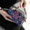 Цветочный клатч сотовый телефон кошелек Кошелек для женщин со съемным браслетом повседневная нейлон многоцветный водонепроницаемый сотовый телефон сумка мини-сумка