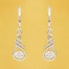 Bijoux en gros de mode Glamour Zircon Boucles d'oreilles Mode Blanc K Argent Plaqué Femmes Joker Bijoux