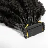 Afro Kinky Kıvırcık Düz Derin Su Yaki 4A 4B 4C Kütikül Hizalı Virgin 6d Öne Bağlanmış Brezilya Hint İnsan Saç Uzantıları