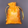 Billiga Kinesiska Fu Silk Drawstring Väskor Små Brocade Smycken Väska Joyous Wedding Party Favor Bags Candy Presentförpackning Bag 50pcs / Lot