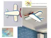 Children's room LED ceiling lamp Warm cartoon airplane bedroom boys and girls room lighting eye protection dimming wrought iron lamps