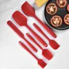 6pcs/lot Silicone Kitchen Cream Scraper Six-Piece Spatula Brush Set Non-Stick Heat-Resistant Cooking Utensil Baking Tool LX2825