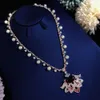 High-end Luxurious Ball Lady Necklace Party gathering Red diamond + Pearl Necklace Necklace circular Superior quality Free shipping