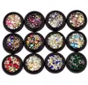 Nail ornaments 4cm black box illusion color pointed bottom drill + flat bottom drill + fairy beads + Gemstone Ring mix 12 options