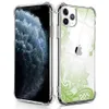 För iPhone 11 Case Hard PC + TPU Bumper Protective Case för Apple iPhone 11 6.1 tum Crystal Lace Design Vit lila grön