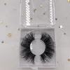 3d mink ögonfransar 25 mm lång dramatisk med fyrkantig ruta Clear case lashes glitter kort fdshine