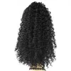 14 Quot Afro Kinky Curly Ponytail Drawstring Clip in Hair Piff Bun Pony Tailsアフリカ系アメリカ人の女性の髪の毛4639327