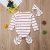 Zeemeermin slaapzak gestreepte baby swaddle hoofdband of hoed 2 stks sets lange mouw baby wrap foto rekwisieten groothandel DHW2965