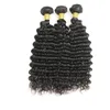Cheveux vierges humains péruviens 10 pièces/lot Extensions de cheveux bouclés à vague profonde 10 faisceaux en gros Double trames couleur naturelle 1B