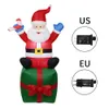 Opblaasbare Santa Claus Christmas Decoratie Buitenshuis Ornamenten Xmas New Year Party Home Garden Yard 1.8m Santa Xmas Decoratie EU US Plug