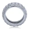 Горячие Продажа Hiphop бриллиантовое кольцо для мужчин 18K позолоченные ювелирные изделия Bling Цирконий Хип-хоп кольцо