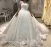 2019 Nouveau luxe gracieux robe de mariée robe de mariée prix vintage sans bretelles appliqué arabe Dubaï robe de mariée sur mesure, plus la taille