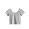 Kobiety Koszulki Sexy Crop Top Top Krótki Rękaw Topy Ladies Basic O Neck T-shirt1