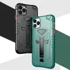 Luxo novo Rugged Militar Armadura TPU Phone Case à prova de choque Stand Holder Capa para iPhone 11 Pro xs Max