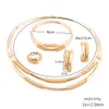 New Dubai Gold Jewelry Sets Classic Necklace Bangle Earrings Ring for Women Wedding Bride Jewelry Set