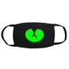 Washable Breathable Unisex Black Cloth masks LED Luminous Cartoon Face Mask Resuable Cotton Mouth Mask Halloween party masks