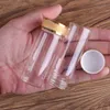 24 pieces 40ml 30*80mm Glass Bottles with Golden Frosted Caps Transparent Glass Perfume Bottle Spice Bottles Spice Jars