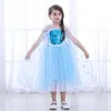 Squisita ragazza Abbigliamento per bambini Nuova principessa estiva Elegante manica corta Patchwork in maglia scintillante Abito da principessa cosplay di alta qualità B11