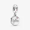 Yeni varış% 100 925 STERLING Gümüş Forever Sisters Dangle Charm Fit Orijinal Avrupa Cazibesi Bilezik Moda Mücevher Aksesuarları