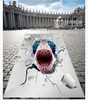 3D personnalisé PVC auto-adhésif mural papier peint peinture de sol sol fissure requin créatif peint 3D imperméable autocollants de sol