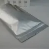 15x22 + 4 cm 100 stks / partij Zelfstandige zilveren zuivere aluminiumfolie Plastic ziplock tassen, herbruikbare tas chocolade bar verpakking pouch rits zegel