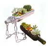 Creative Cutting Wine Bottle in Half Planter Glass Terrarium Flower Pot for Succulent Cactus Air Plant Alcohol Gifts