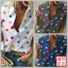 VITIANA Frauen Casual Bluse Sommer 2019 Weibliche Lange Hülse Dot Bunte Streetwear Damen Tops und Blusen Damen Plus Größe 5XL