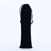 Borsa portaoggetti portatile per stoviglie Borsa da viaggio da viaggio con coulisse in velluto nero per cucchiaio per posate in paglia all'ingrosso ZC0022