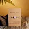 Rinhoo Make a Wish Colorful Natural Stone Woven Paper Card Bracelet Adjustable Lucky Red String Bracelets Femme Fashion Jewelry