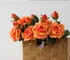Levendige real touch rose kleurrijke kunstmatige zijden bloem voor bruiloft decoratie 2 hoofden / boeket hoge kwaliteit C18112601