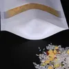 Contenitori per sacchetti Doypack in Mylar bianco di carta kraft con finestra trasparente per alimenti, tè, snack, confezione, sacchetto di immagazzinaggio, cerniera BH2194 CY