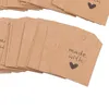 Emballage cadeau 100 Change Made With Love Kraft Paper Party Wedding Twine Brown Label1