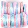 6Yard / Lot Baby Mix Pink / Blue Ribbons för hantverk Sy Dekorativ Trim Lace Set Box Bow DIY Tillbehör Presentförpackning