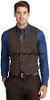 Brown Groom Vests 2019 Groomsmens/Best Man Vest Custom Made Five Buttons Wool Herringbone Wedding/Prom/Dinner Waistcoat