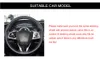 Housse de volant de voiture en cuir PU noir, cousue à la main, pour Honda Civic Civic 10 2016 – 2019 CRV CR-V Clarity237K