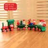 Jouets train de Noël en bois peint décoration pour la maison avec le Père Noël / Ours de Noël Kid Jouets Ornement Nouvel An cadeau faveur LJJA3395-1