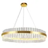 Lampadario di cristallo moderno per soggiorno Oro LED Lustres De Cristal Decorazione della casa Apparecchi di illuminazione a sospensione AC 90-265V