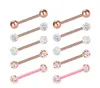 10st Pack Piercing Jewelry Nipple Ring Industrial Barbell Tongue Piercing Crystal Ball Nose Ear Stud Nipple Lip Piercing Body Jew324L