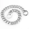 15 mm vergoldetes Haustierhalsband, Hundetraining, Choke-Kettenhalsbänder, 316L-Edelstahlkette für große Hunde, Pitbull, Bulldogge, 30,5–86,4 cm