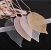 Leaf gold necklace 4 colors personality simple natural leaf sample fashion pendant jewelry decoration free shipping