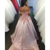 Off Shoulder Long Prom Dress Ball Gown Appliques Open Back Zipper Court Train Lace Evening Formell Party Dress Vestido de Fiesta