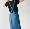 주방 유니섹스 데님 앞치마 일하는 delantal 바텐더 pinafore 턱받이 포켓 선물 Chef Cooking Apron