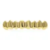 HIP HOP Gold Teeth Grillz Top & Bottom 8 Teeth Grills Dental Cosplay Vampire Tooth Caps Rapper Party Jewelry Gift XHYT10072821