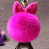 18 Style Królik Ear Fur Ball Pom Pom Klucz Łańcuch Puszysty Keychain Kobiety Torba Klucz Uchwyt Futro Pompom Breloki Moda Key Ring
