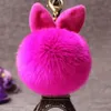 18 Styles lapin oreille boule de fourrure Pom Pom porte-clés moelleux porte-clés femmes sac porte-clés fourrure pompon porte-clés mode porte-clés