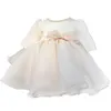 Baby Mädchen Taufe Taufe zum 1. Geburtstag Perlen verziert Flauschiger Tüll Party Blumenmädchenkleid Kleinkind Mädchen Partykleider E335776258608