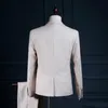 Tre Piece Business Formal Män Passar Notched Lapel One Button Custom Made Bröllop Groom Tuxedos (Jacka + Byxor + Vest)